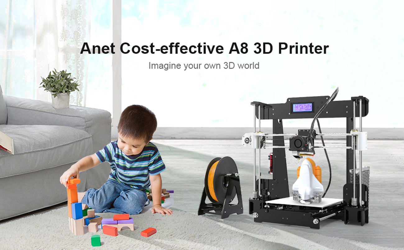 Anet A8 3D Printer, Self-Assembly 0.4mm Nozzle Aluminium Alloy Hotbed